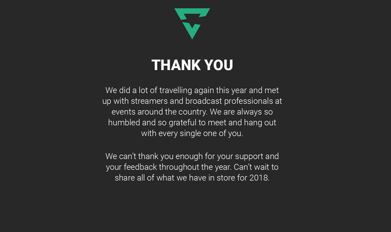 Thank you for your support and feedback this year.