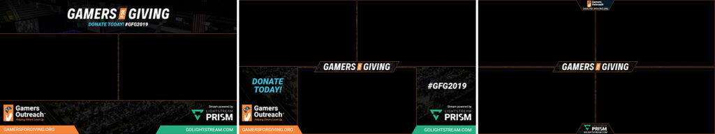 Prism overlays for Gamers for Giving streams