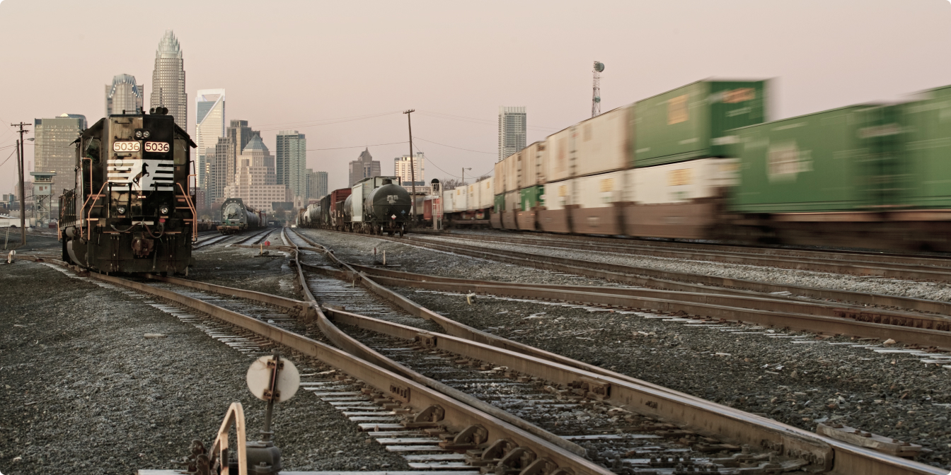 A scenic view of the North Carolina rail corridor