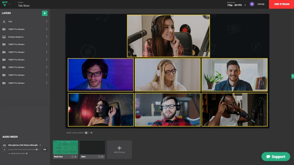 Host your live show with guests